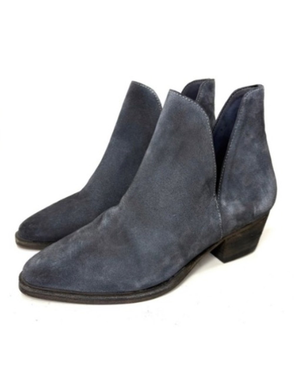 Free People Charm Double V Dark Blue Suede Ankle Boots | 37